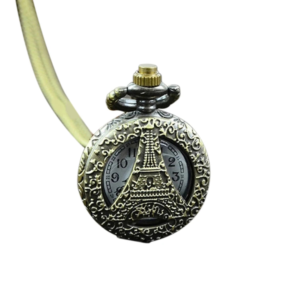 Vintage Steampunk Pocket Watch Necklace - Unique Quartz Pendant Clock for Men & Women