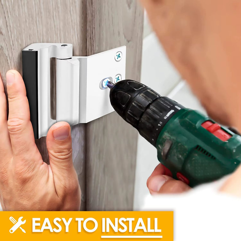 Premium Aluminum Alloy Home Security Door Lock - Childproof Anti-Theft Reinforcement Lock with 3-Inch Stop