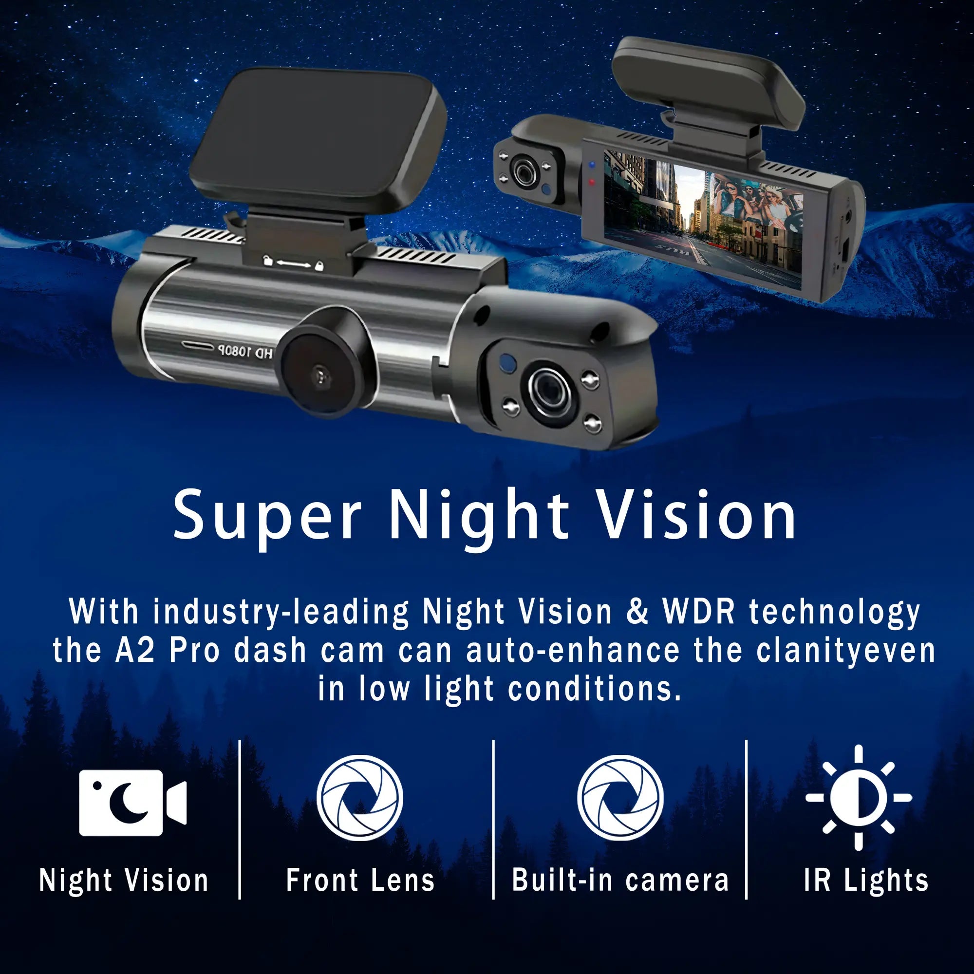 1080P Dual Lens Dash Camera Front and Inside,3.16 Inch Dash Cam with 32GB Memory Card,G Sensor,Hd Night Vision,Loop Recording,Wide Angle Car Dvr,Fall Gift, Birthday Gifts#Springtok Fathersdaygift
