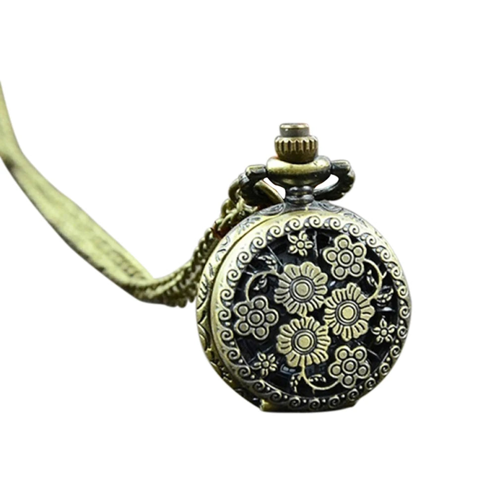 Vintage Steampunk Pocket Watch Necklace - Unique Quartz Pendant Clock for Men & Women
