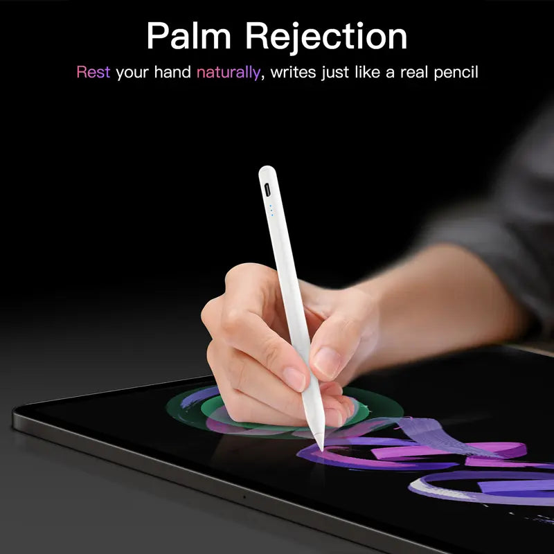 Ipad Pencil Stylus Pen for Ipad 2018-2025, USB-C port, Bluetooth Button, Compatible with All Ipad Models Tech Gadgets