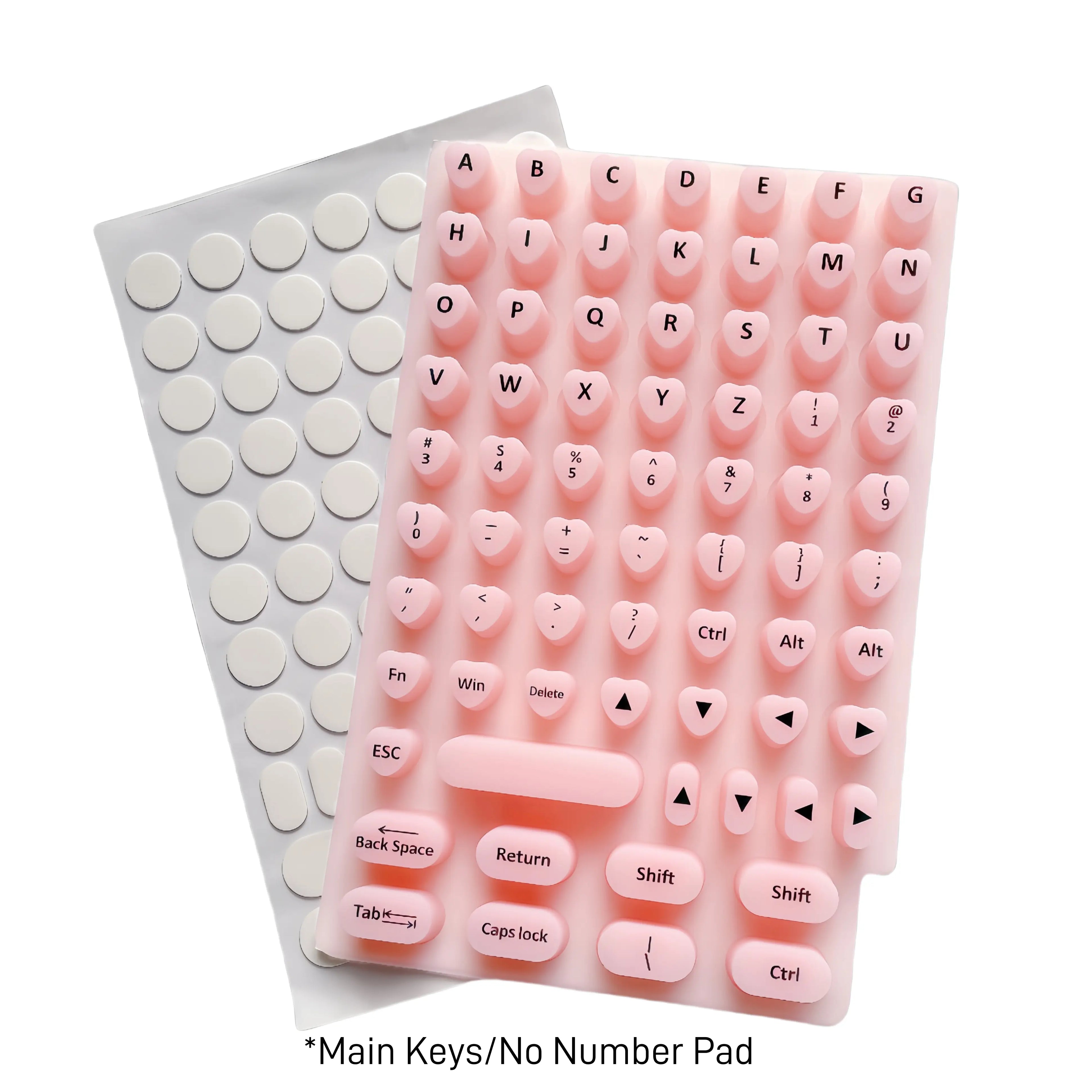 Nadytype Keyboard Sticker ,For Laptop or Desktop Keyboard, Silicon Riser Gift for Women Girls Pastel Color Pink
