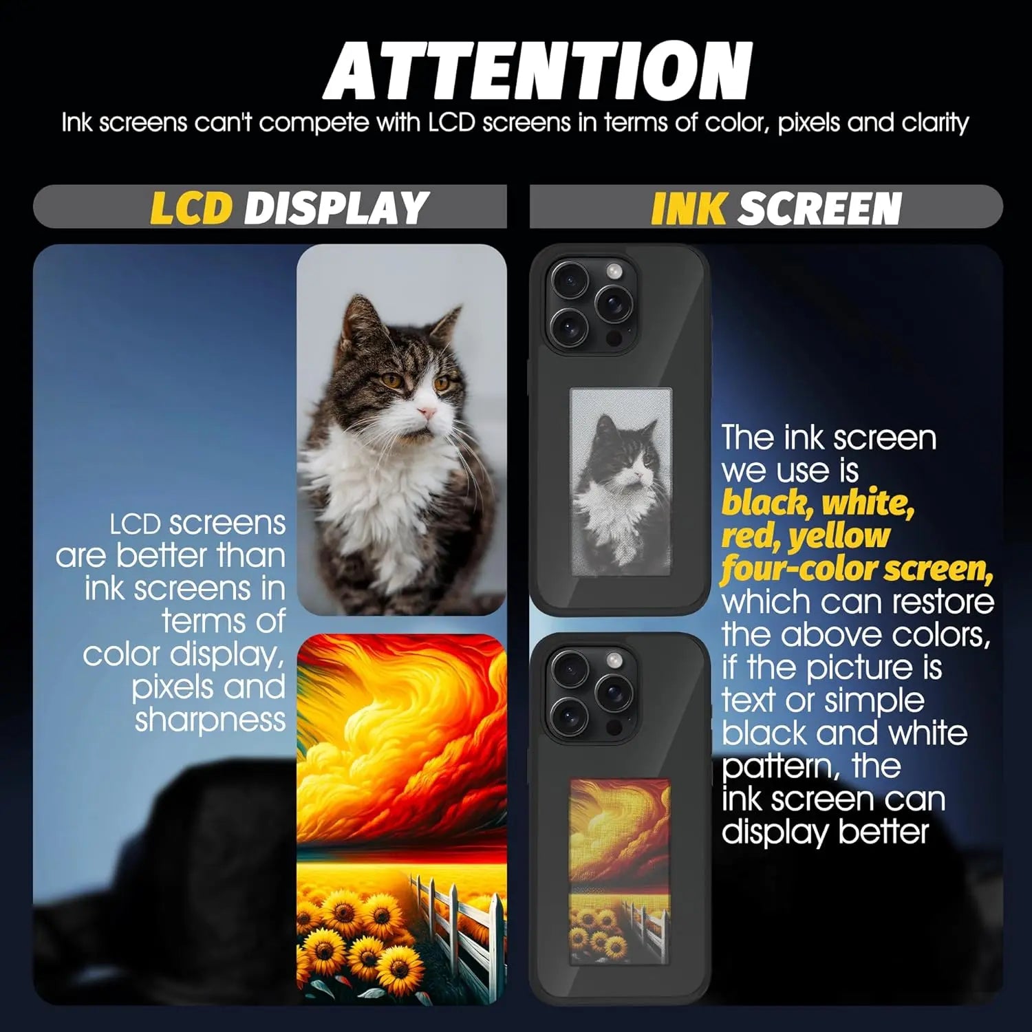 Smart Ink Screen Phone Case for Iphone, without Any Battery Consumption, Support DIY Display