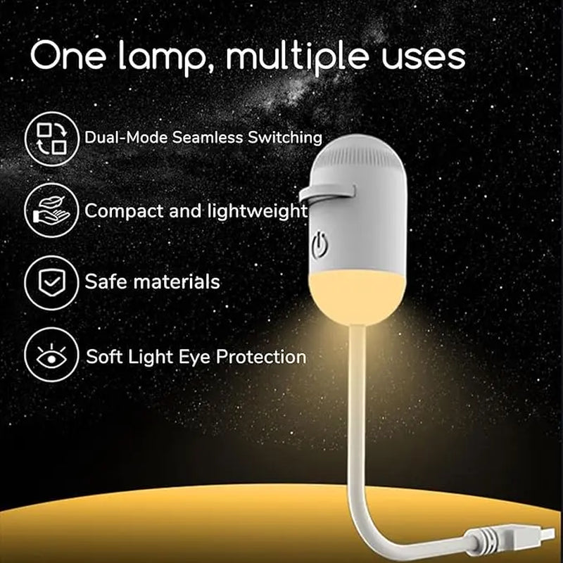 2-in-1 USB Galaxy Projector Night Light - Stunning Starry Sky Atmosphere for Home, Rechargeable & Compact Design!