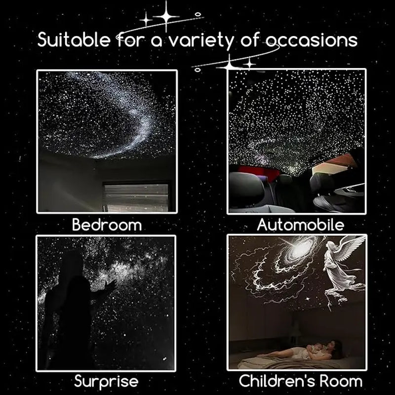 2-in-1 USB Galaxy Projector Night Light - Stunning Starry Sky Atmosphere for Home, Rechargeable & Compact Design!