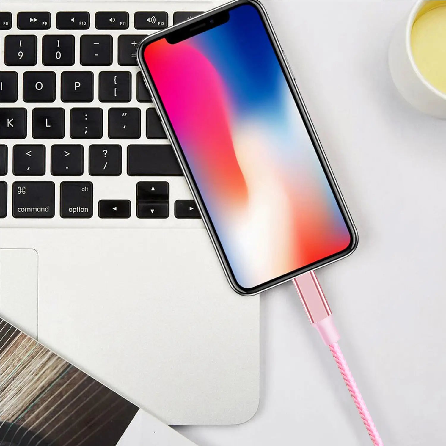 Cugunu Pink Braided USB Lightning Cable 5 Pack for Iphone 14/13/12/11/X/Max/8/7/6/5/Se/Plus - Mfi Certified, Durable, Waterproof
