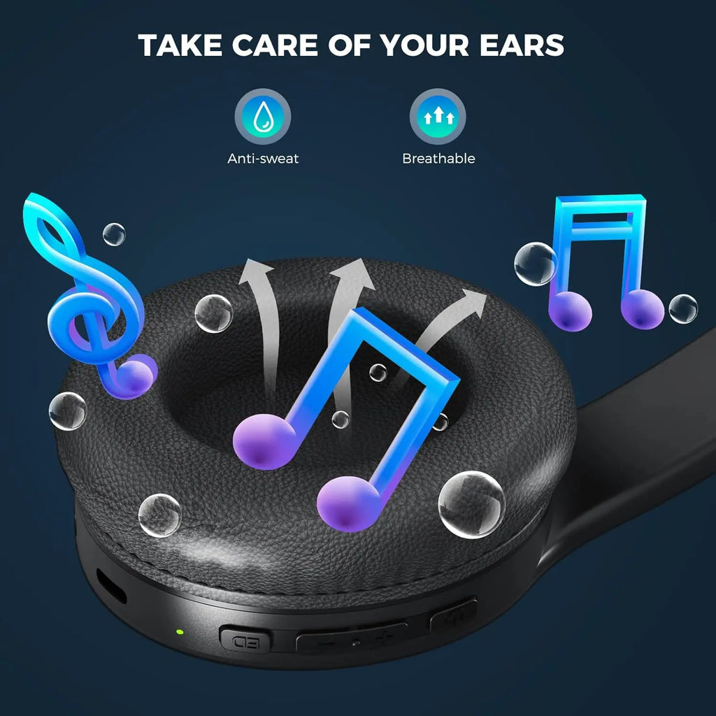 VANOTOM Wireless Bluetooth Headphones - Foldable Over-Ear Headset for Gaming, Music & Calls - Perfect Gift for Halloween & Christmas - Ideal for Outdoor Fun & Summer Vibes