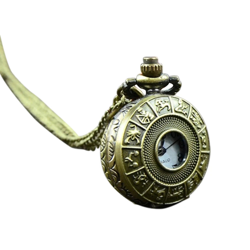 Vintage Steampunk Pocket Watch Necklace - Unique Quartz Pendant Clock for Men & Women