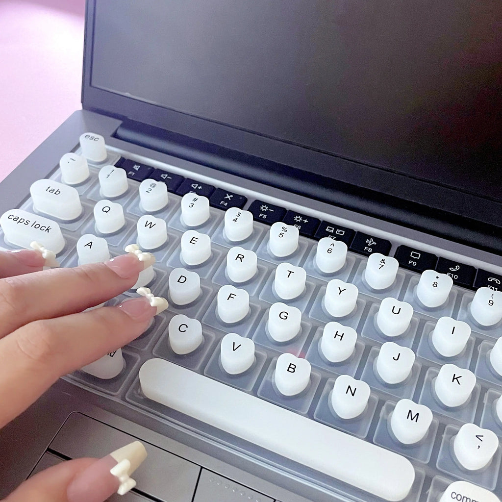Nadytype Keyboard Sticker ,For Laptop or Desktop Keyboard, Silicon Riser Gift for Women Girls Pastel Color Pink