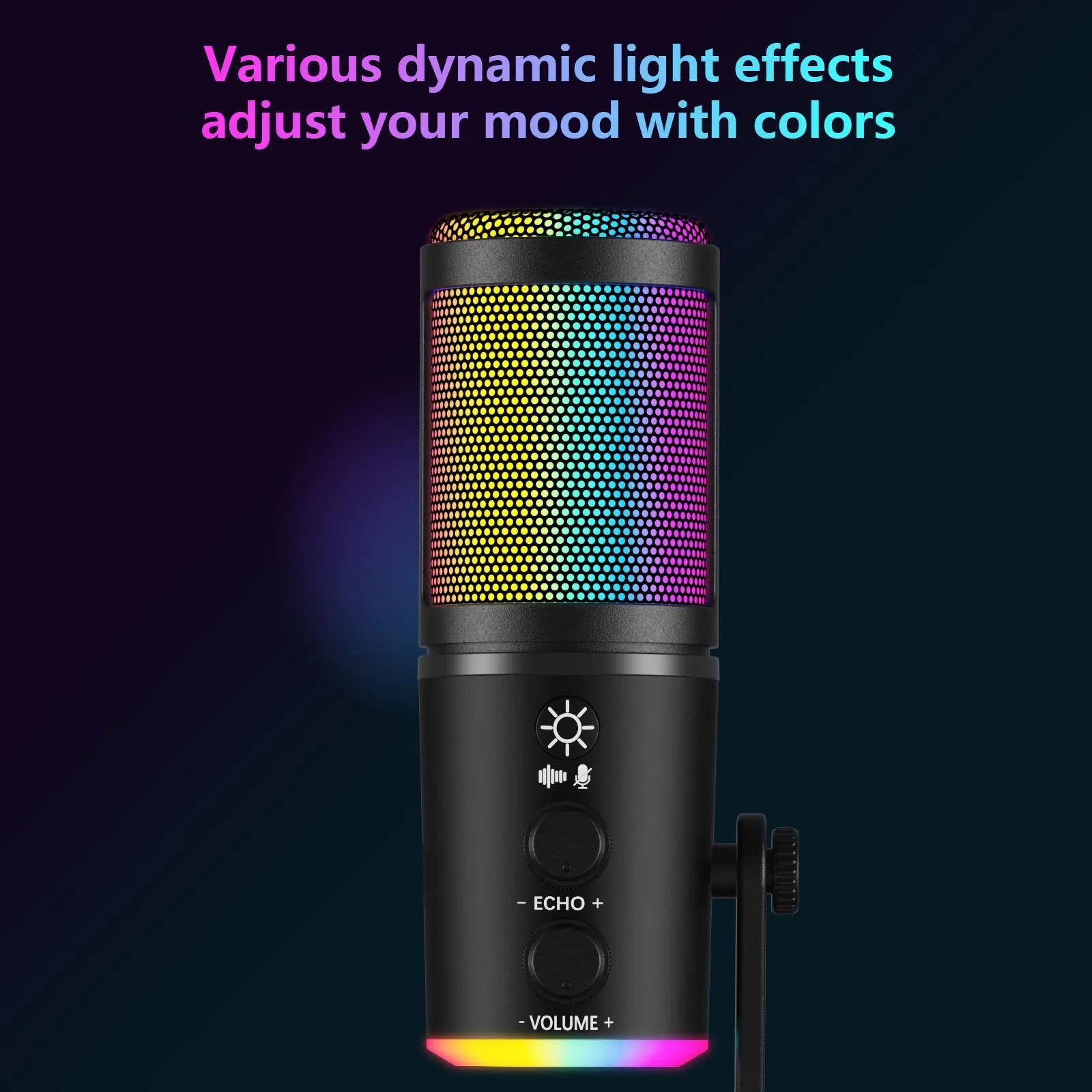 JYX U120 RGB Streaming Gaming Microphone - One-Tap Mute, Headphone Jack, Perfect for PC, Mac, PS5 & PS4 - Ideal for Streaming, Podcasting & Outdoor Fun - Durable & Compact Design - Perfect Father's Day Gift!