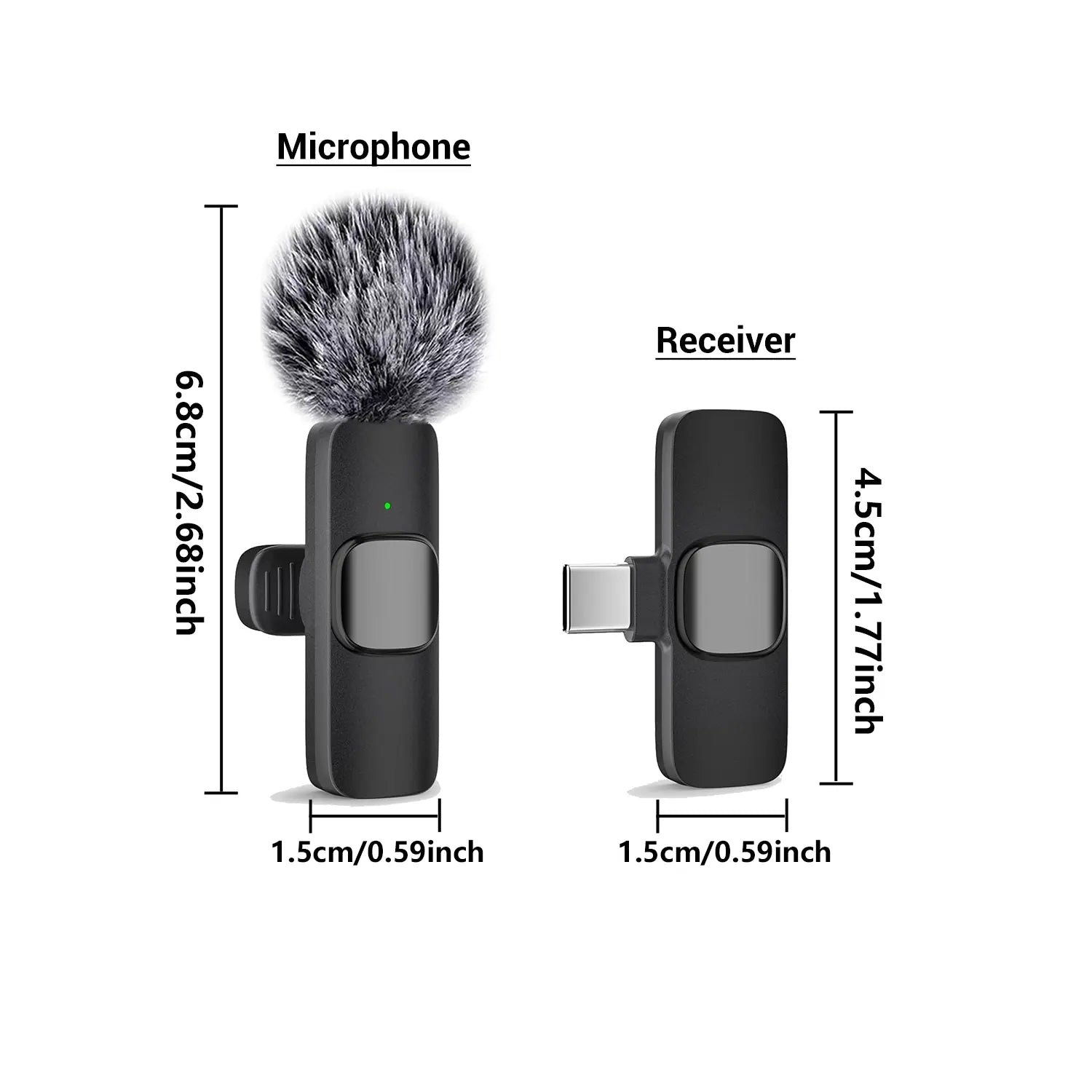 Wireless Mini Lavalier Microphone for iPhone, iPad, and Android - Noise-Cancelling Plug-and-Play Lapel Mic, USB-Rechargeable for Short-Video Platforms, Vlogs, and Live Streaming